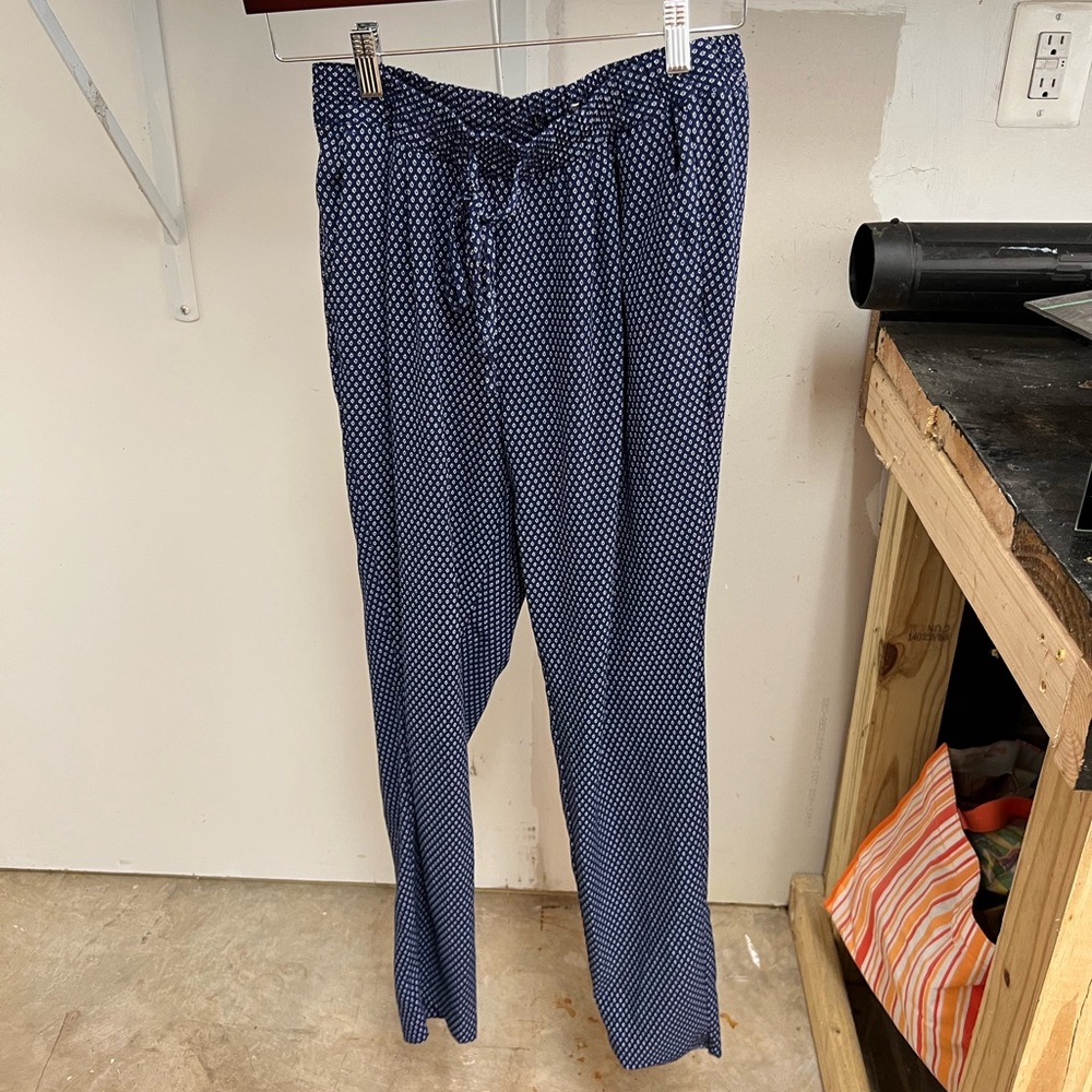 Blue & White Dress Pants in Medium from Ann Taylor Loft